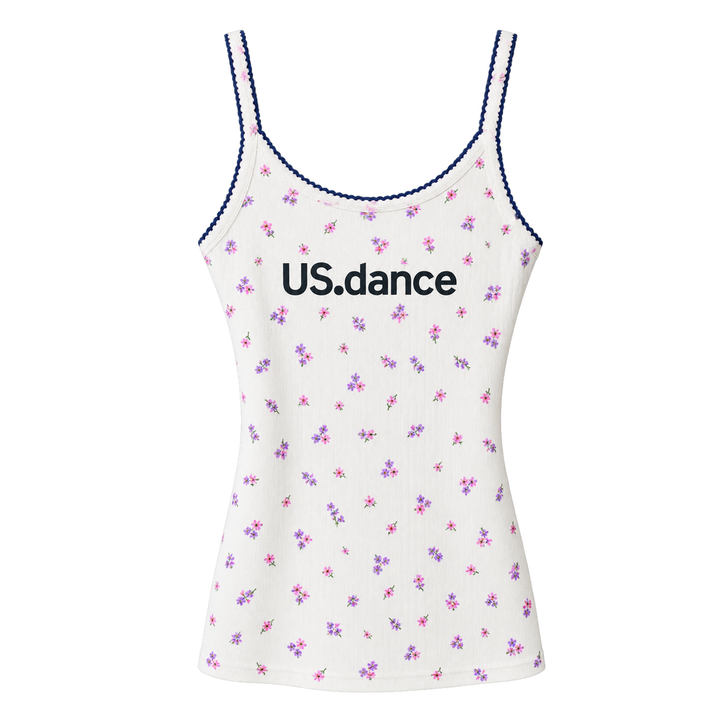 White floral-print US.dance cami